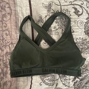 green calvin klein sports bra